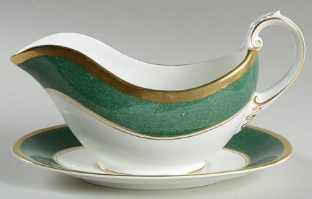Athlone Green Gravy Boat & Underplate