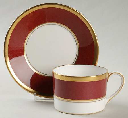 Athlone Marone (Ruby) Flat Cup & Saucer Set