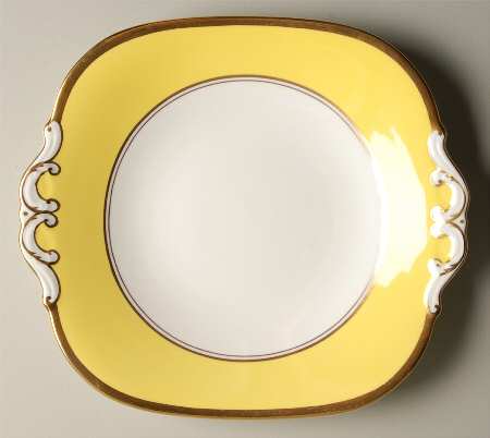 Athlone Yellow Square Handled Cake Plate