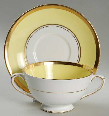 Athlone Yellow Footed Cream Soup Bowl & Saucer Set