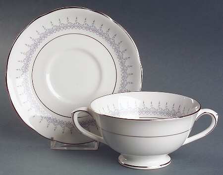 Avon Footed Cream Soup Bowl & Saucer Set