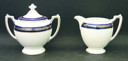 Blue Wheat Sugar Bowl & Lid