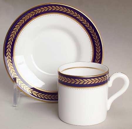 Blue Wheat Flat Demitasse Cup & Saucer Set