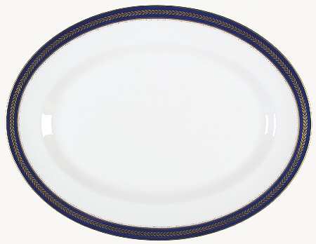 Blue Wheat 15" Oval Serving Platter