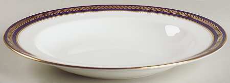 Blue Wheat Rim Soup Bowl