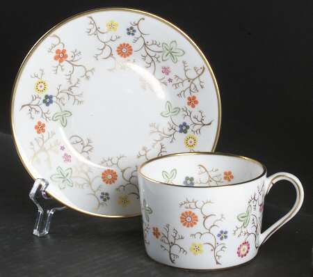 Brookdale (Smooth Edge) Bone Flat Cup & Saucer Set
