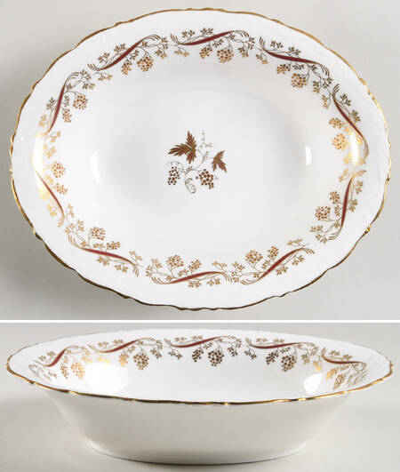 Burgundy 9" Oval Vegetable Bowl