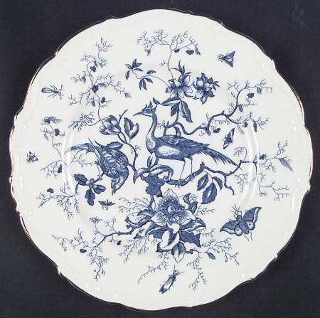 Cairo Blue On White (Raised Edge, Gold) by Coalport