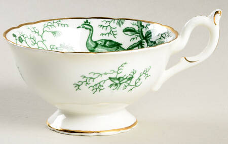 Cairo Green on White (Gold) Footed Cup