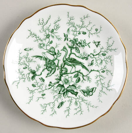 Cairo Green on White (Gold) Saucer for Cream Soup Bowl