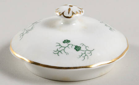 Cairo Green on White (Gold) Lid for Sugar Bowl