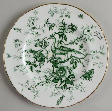 Cairo Green on White (Gold) Salad Plate