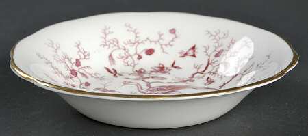 Cairo Pink On White (Not Raised, Gold) Fruit/Dessert (Sauce) Bowl