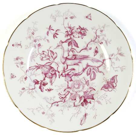 Cairo Pink On White (Not Raised, Gold) Luncheon Plate
