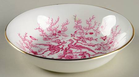 Cairo Pink On White (Not Raised, Gold) Coupe Cereal Bowl