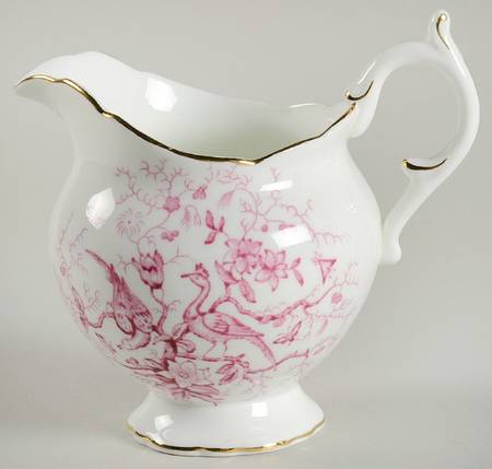 Cairo Pink On White (Not Raised, Gold) Creamer