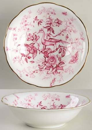Cairo Pink On White (Not Raised, Gold) Coupe Cereal Bowl