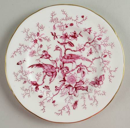 Cairo Pink On White (Not Raised, Gold) Bread & Butter Plate