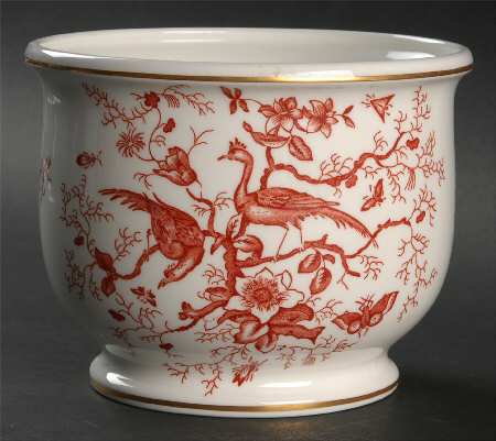 Cairo Rust On White (Not Raised, Gold) Small Cachepot