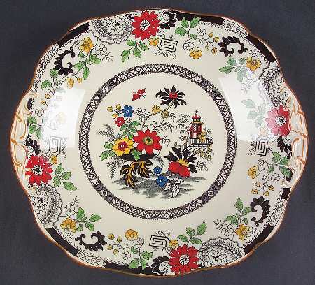 Canton (Cream) Square Handled Cake Plate