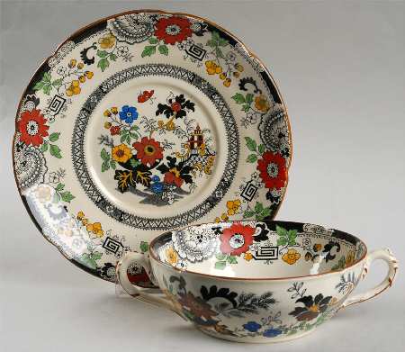 Canton (Cream) Flat Cream Soup Bowl & Saucer Set