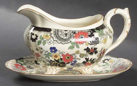 Canton (Cream) Gravy Boat & Underplate