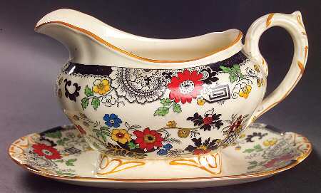 Canton (Cream) Gravy Boat with Attached Underplate