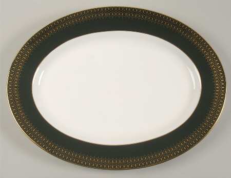 Chateau Green (Smooth Edge) 15" Oval Serving Platter