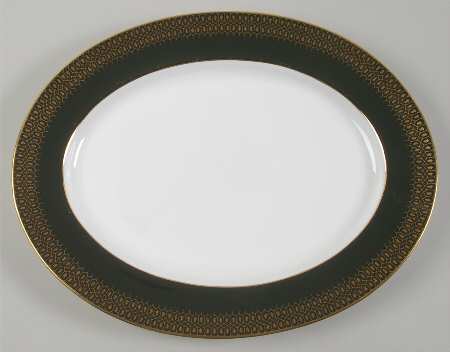 Chateau Green (Smooth Edge) 14" Oval Serving Platter