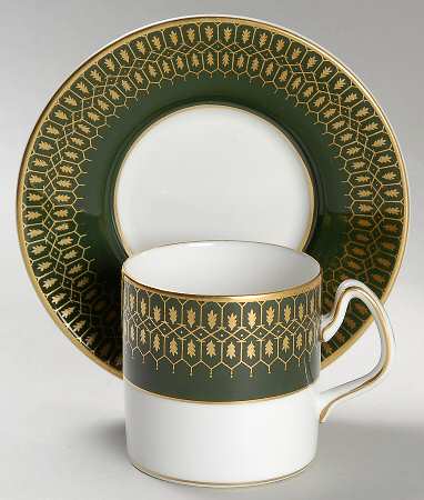 Chateau Green (Smooth Edge) Flat Demitasse Cup & Saucer Set