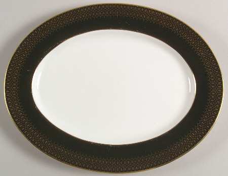 Chateau Green (Smooth Edge) 13" Oval Serving Platter