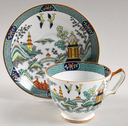 Chinese Willow Footed Cup & Saucer Set
