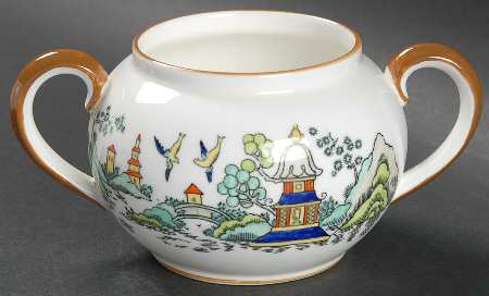 Chinese Willow Sugar Bowl No Lid