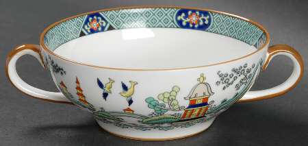 Chinese Willow Flat Cream Soup Bowl