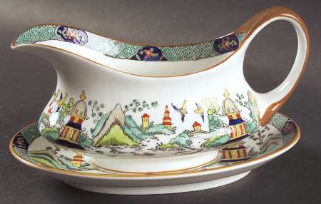 Chinese Willow Gravy Boat & Underplate