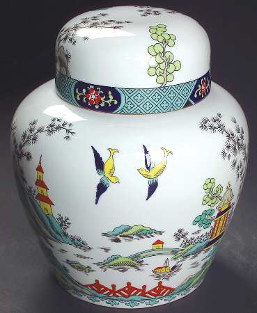 Chinese Willow Large Ginger Jar & Lid