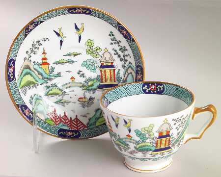 Chinese Willow Footed Cup & Saucer Set