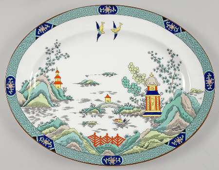 Chinese Willow 15" Oval Serving Platter