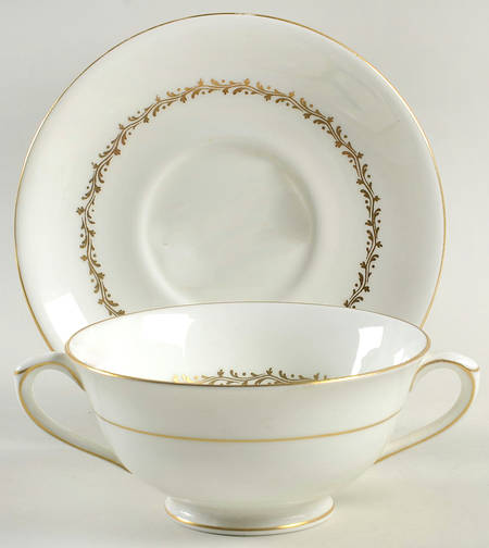 Coronet Footed Cream Soup Bowl & Saucer Set