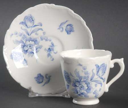 Divinity Blue Footed Demitasse Cup & Saucer Set