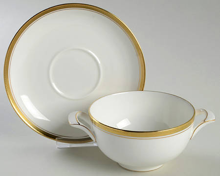 Elite Gold Flat Cream Soup Bowl & Saucer Set