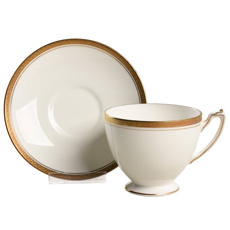 Elite Gold Footed Cup & Saucer Set