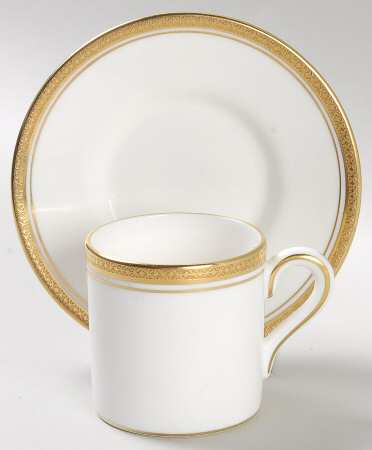 Elite Gold Flat Demitasse Cup & Saucer Set