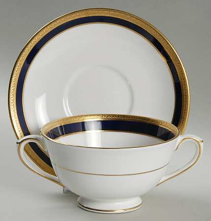 Elite Royale Footed Cream Soup Bowl & Saucer Set