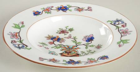 Flower Pot (Brown Trim, Smooth) Rim Soup Bowl