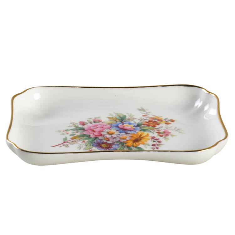Fragrance (9504, Raised Edge) 4" Rectangular Nut Dish