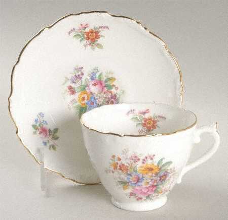 Fragrance (9504, Raised Edge) Footed Cup & Saucer Set