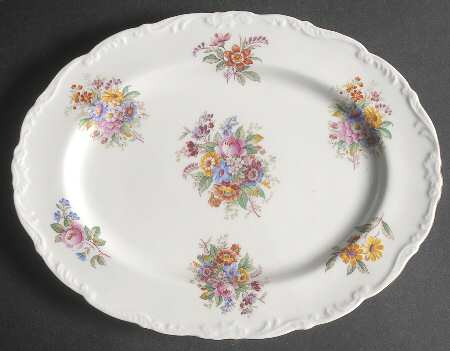 Fragrance (9504, Raised Edge) 11" Oval Serving Platter