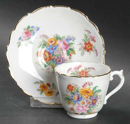 Fragrance (9504, Raised Edge) Footed Demitasse Cup & Saucer Set