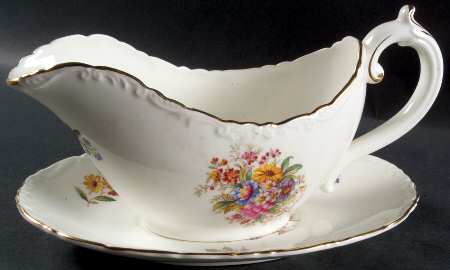 Fragrance (9504, Raised Edge) Gravy Boat & Underplate